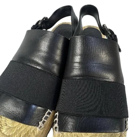 BALENCIAGA - Black Leather Chemical Fiber Women's Sandals 170-032125 - Picture 4 of 9